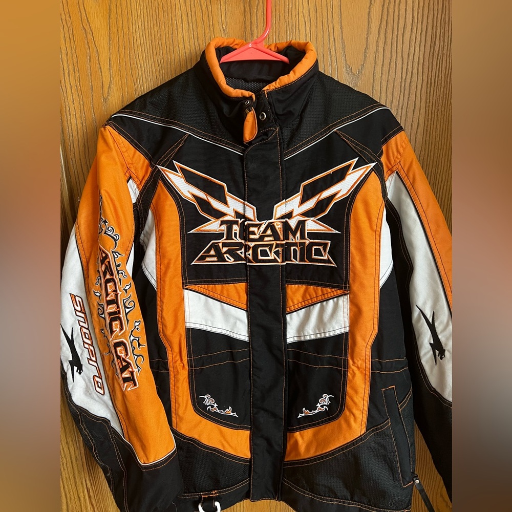Vintage Team Artic cat racing snowmobile jacket sz 14 youth